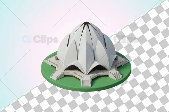 3D Lotus Temple Illustration