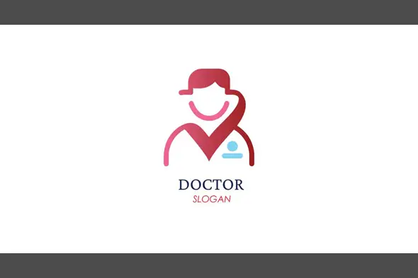 Minimalist Doctor Logo with Smiling Practitioner Icon