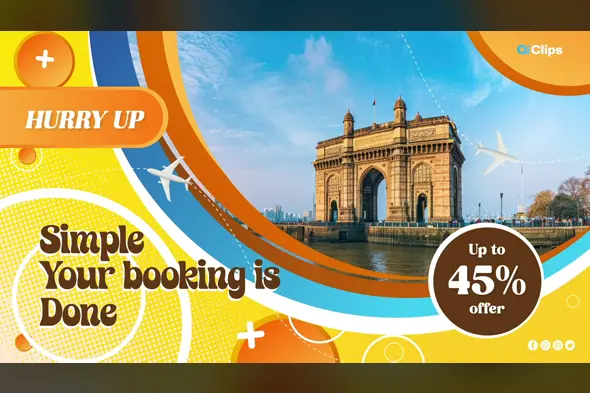 Dynamic Travel Agency Promotion Template with Gateway of India