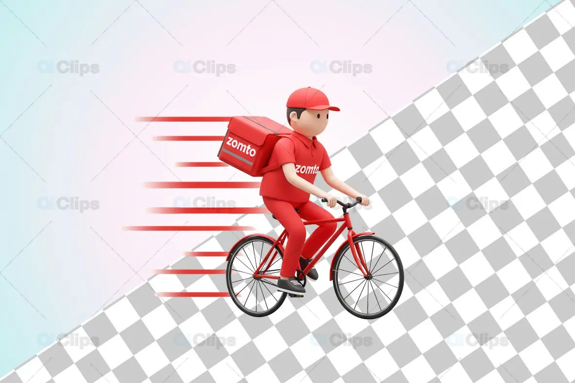 3D Zomato Delivery Cyclist