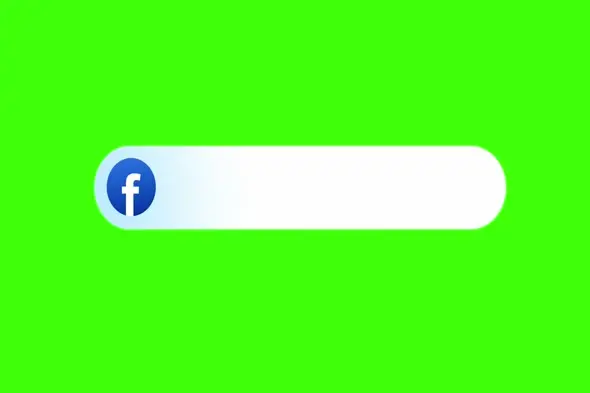 Facebook Logo Lower Third Bar Animation on Green Screen glassmorphic