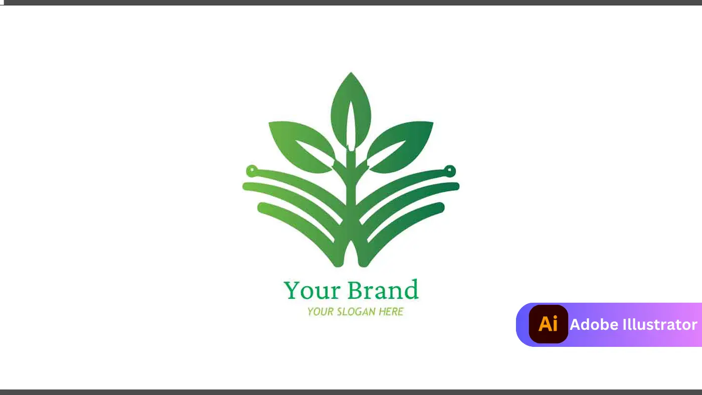 Modern Green Leaf Abstract Book Logo Design