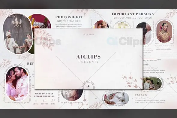Elegant Wedding Timeline Template with Floral Rose Gold Design