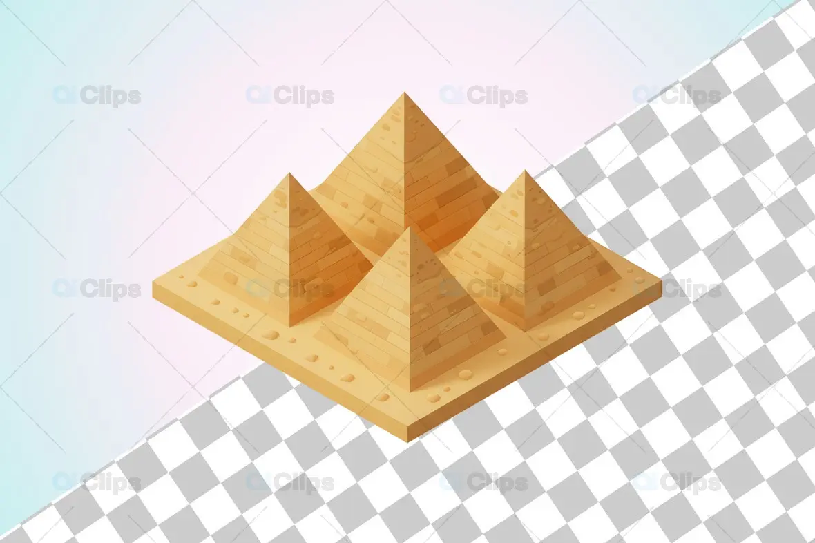 3D Pyramids of Giza Illustration