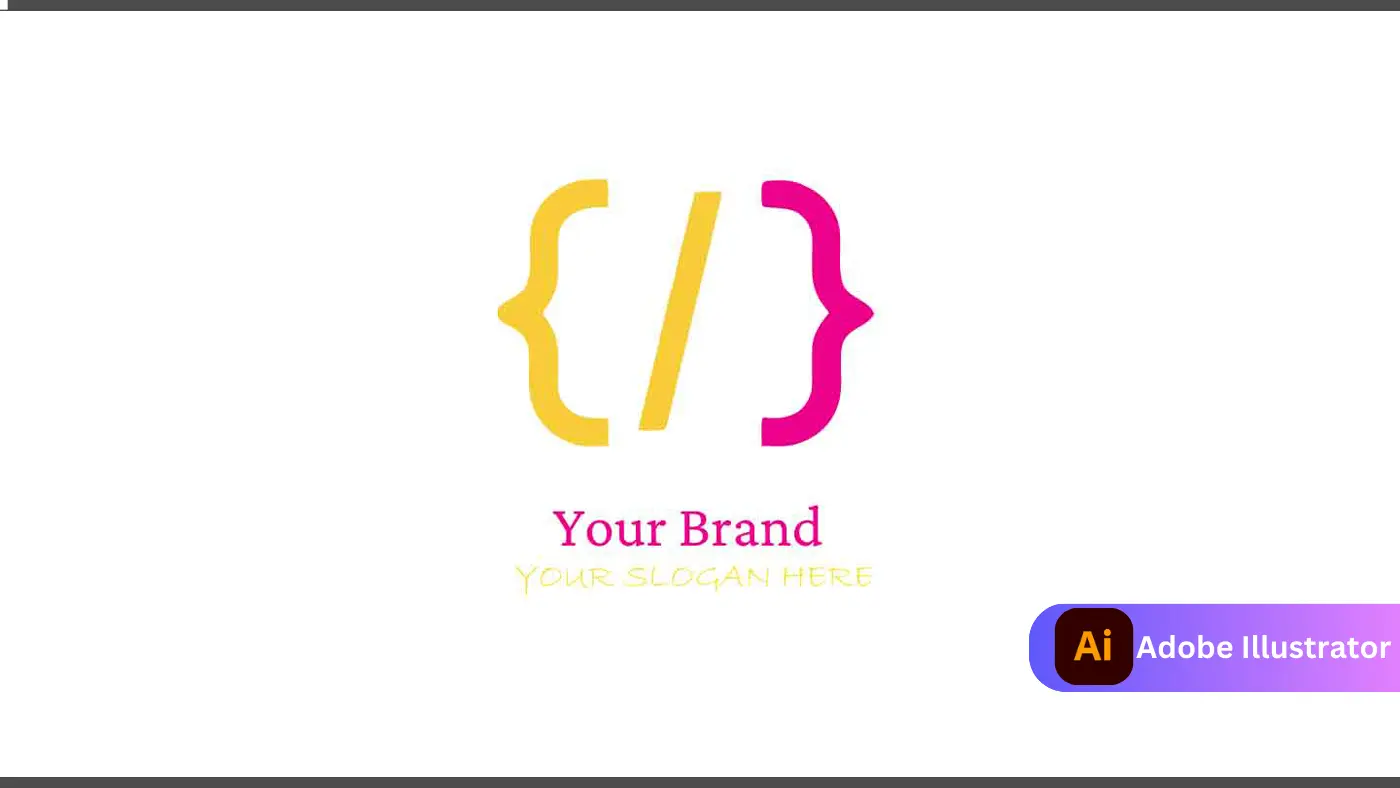 Dual-Colored Curly Bracket Programming Logo Design