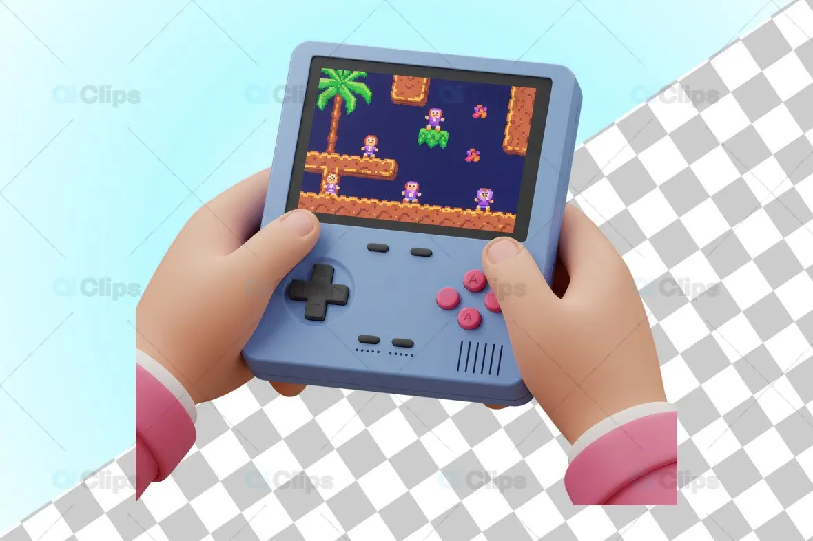 3D Retro Handheld Gaming Console