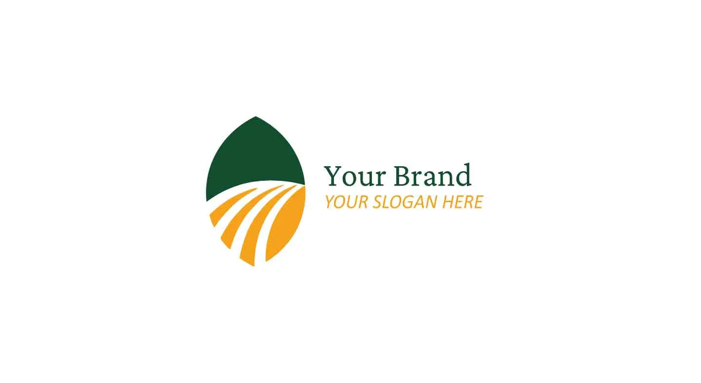 Agricultural Field Path Logo with Green Leaf Design