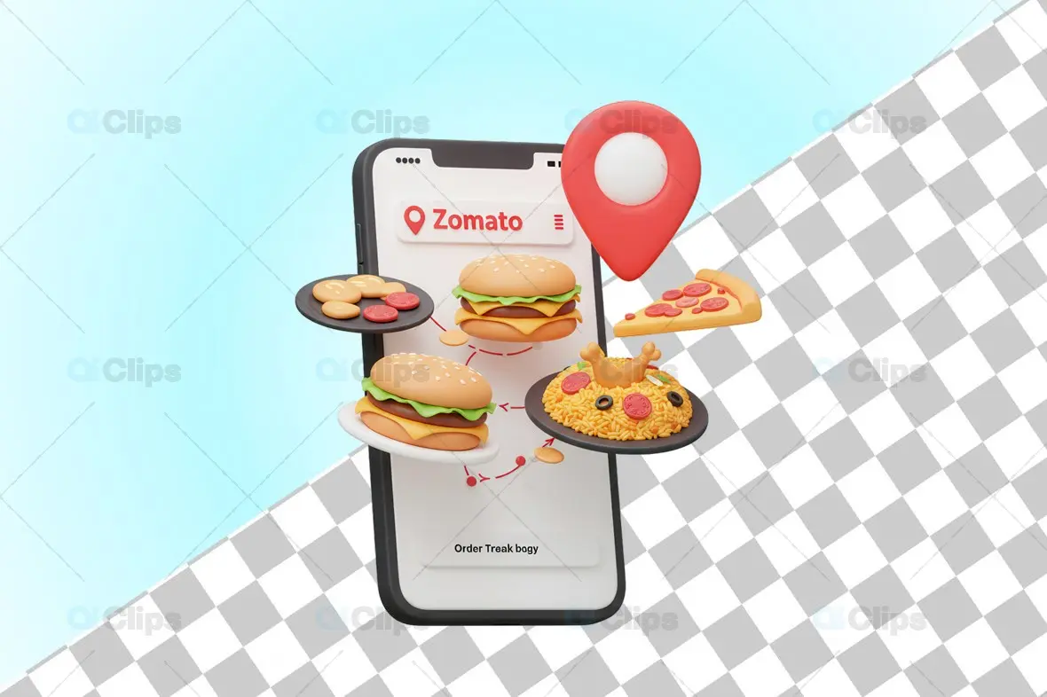 Interactive Zomato 3D Food Delivery Model