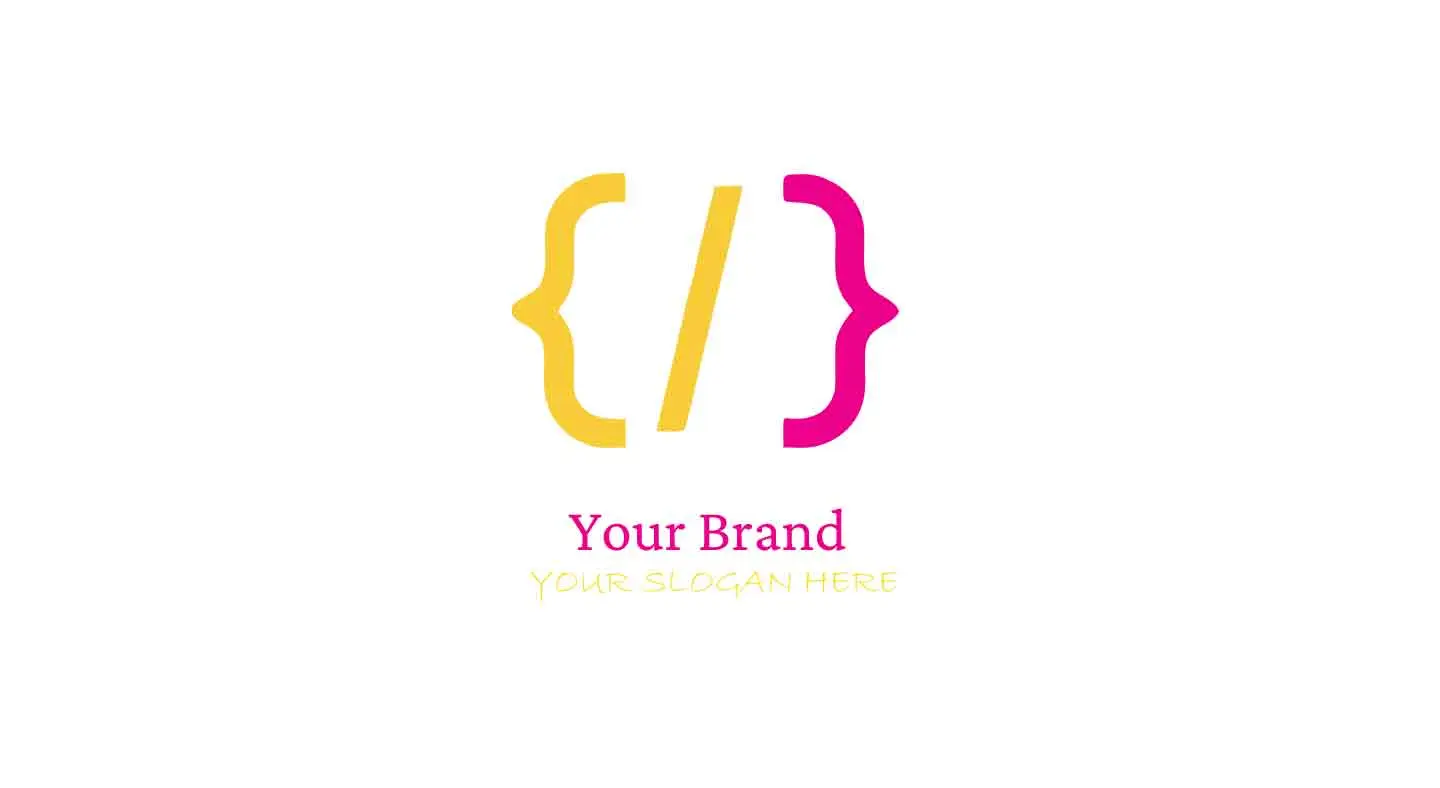 Dual-Colored Curly Bracket Programming Logo Design