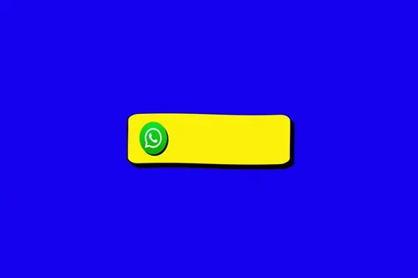 WhatsApp Icon Yellow Button lower thirds on Blue Background