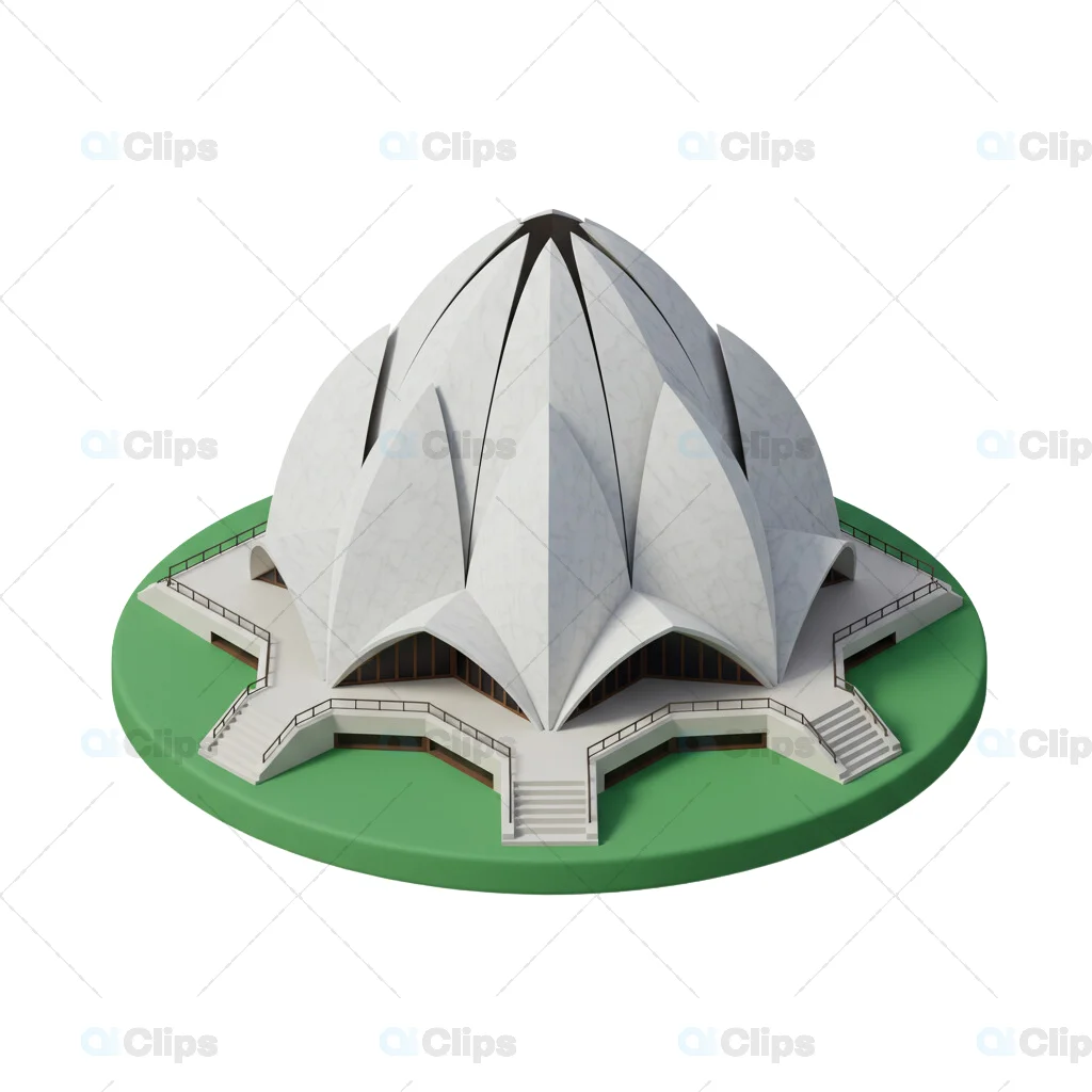 3D Lotus Temple Illustration