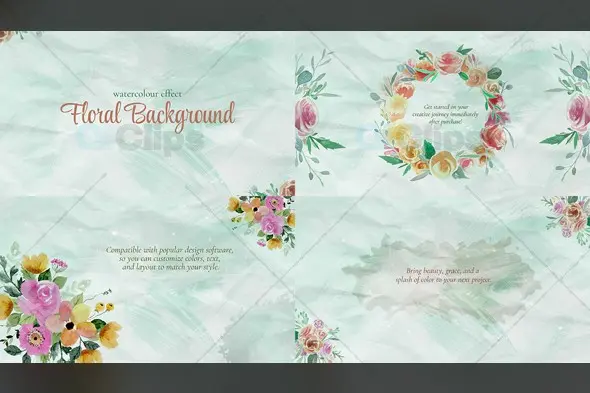 Elegant Watercolor Floral Background Template