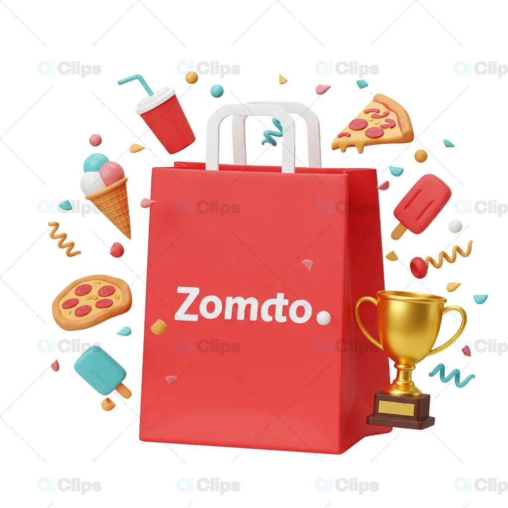 3D Zomato Delivery Bag with Floating Treats