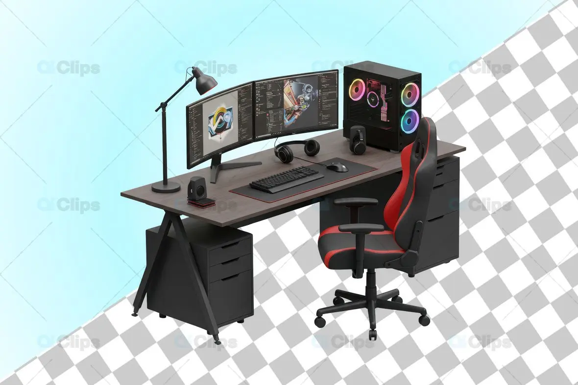 3D Gaming and Workspace Setup with Dual Monitors