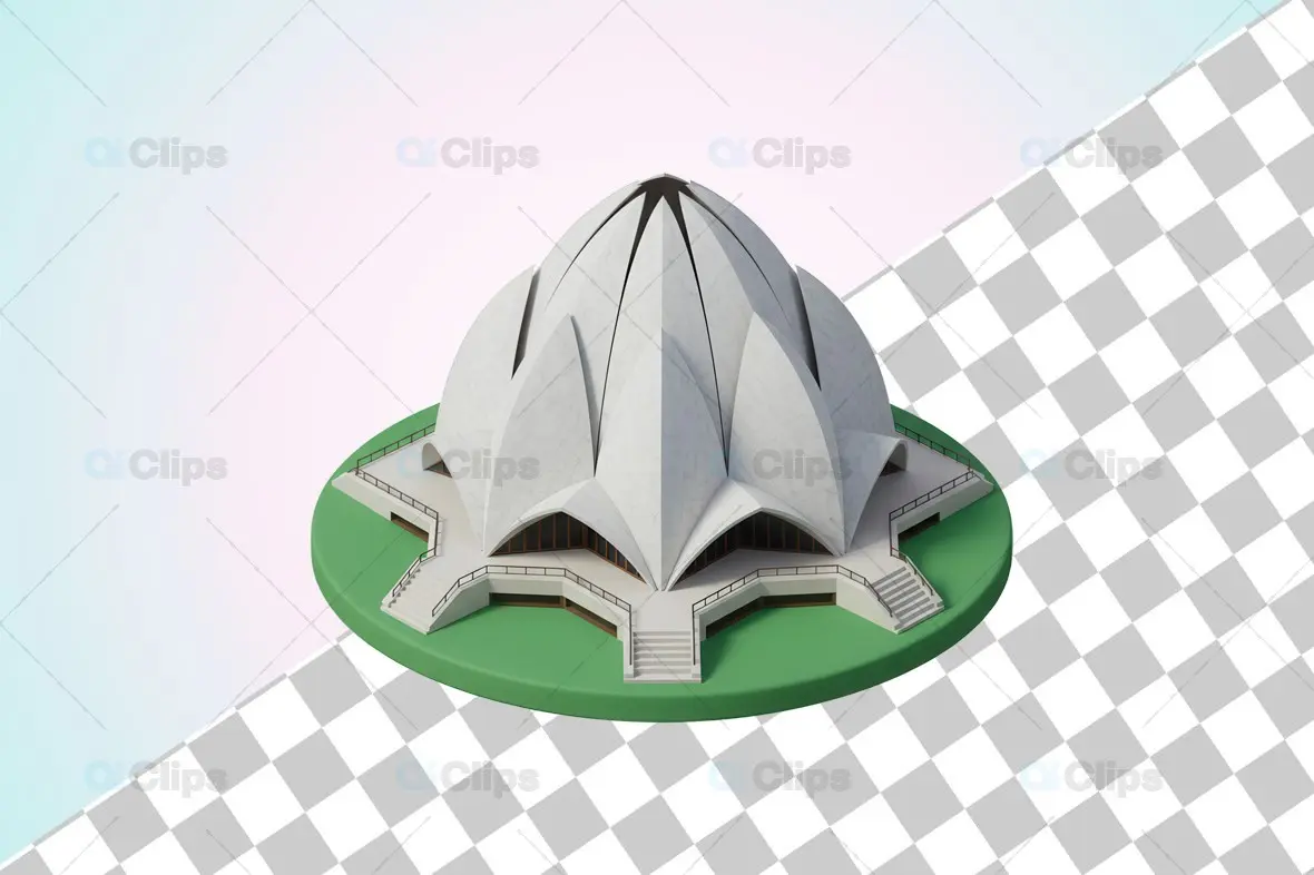 3D Lotus Temple Illustration