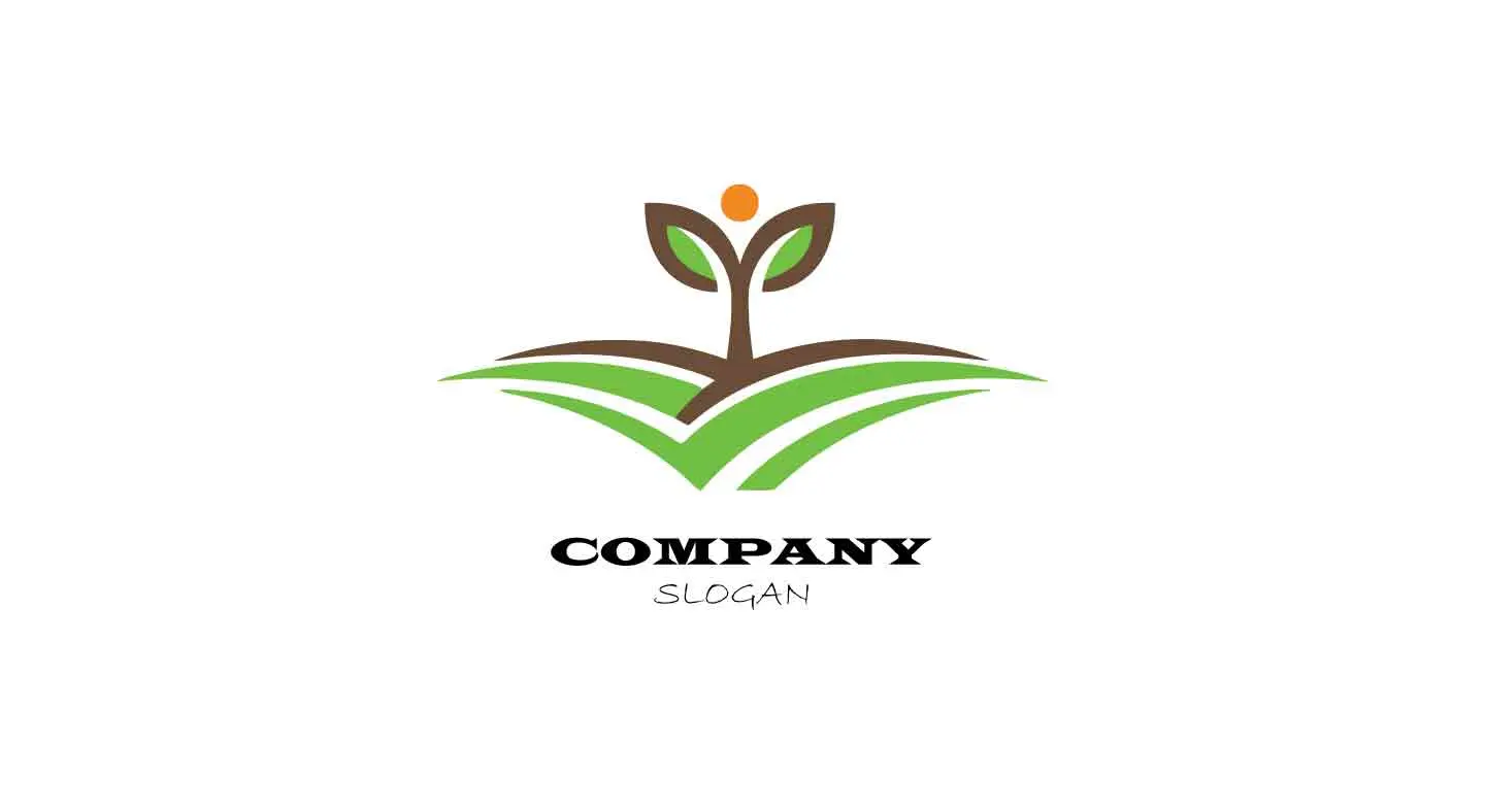 Abstract Agriculture Growth Logo with Curved Fields
