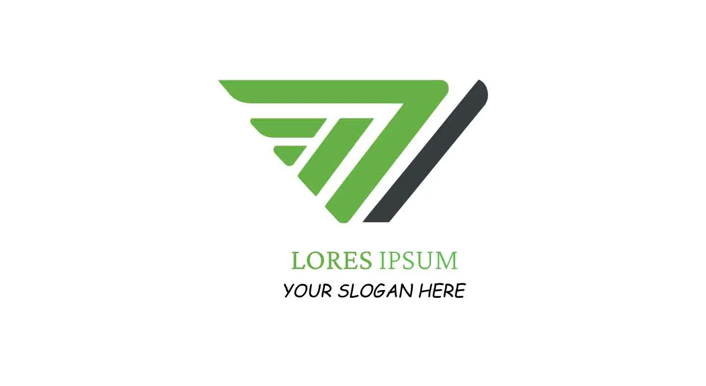Modern Abstract Wing Logo in Green and Gray
