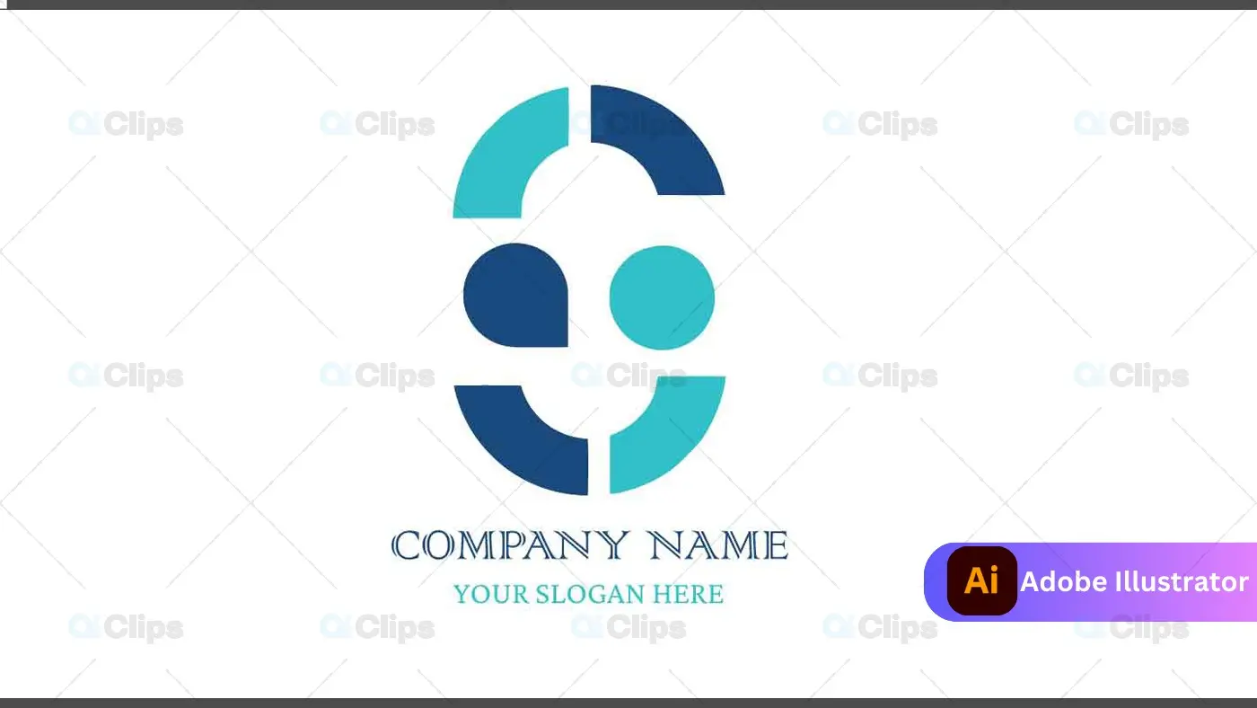 Modern Dual-Tone Abstract Face Logo Design