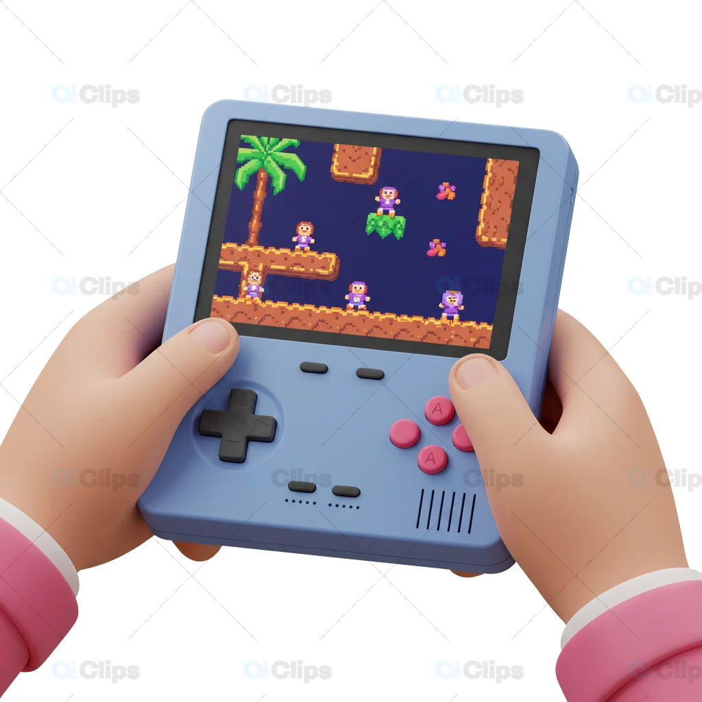3D Retro Handheld Gaming Console