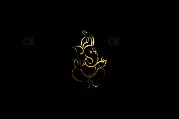 Minimalist Golden Ganesha Animation with Transparent Background