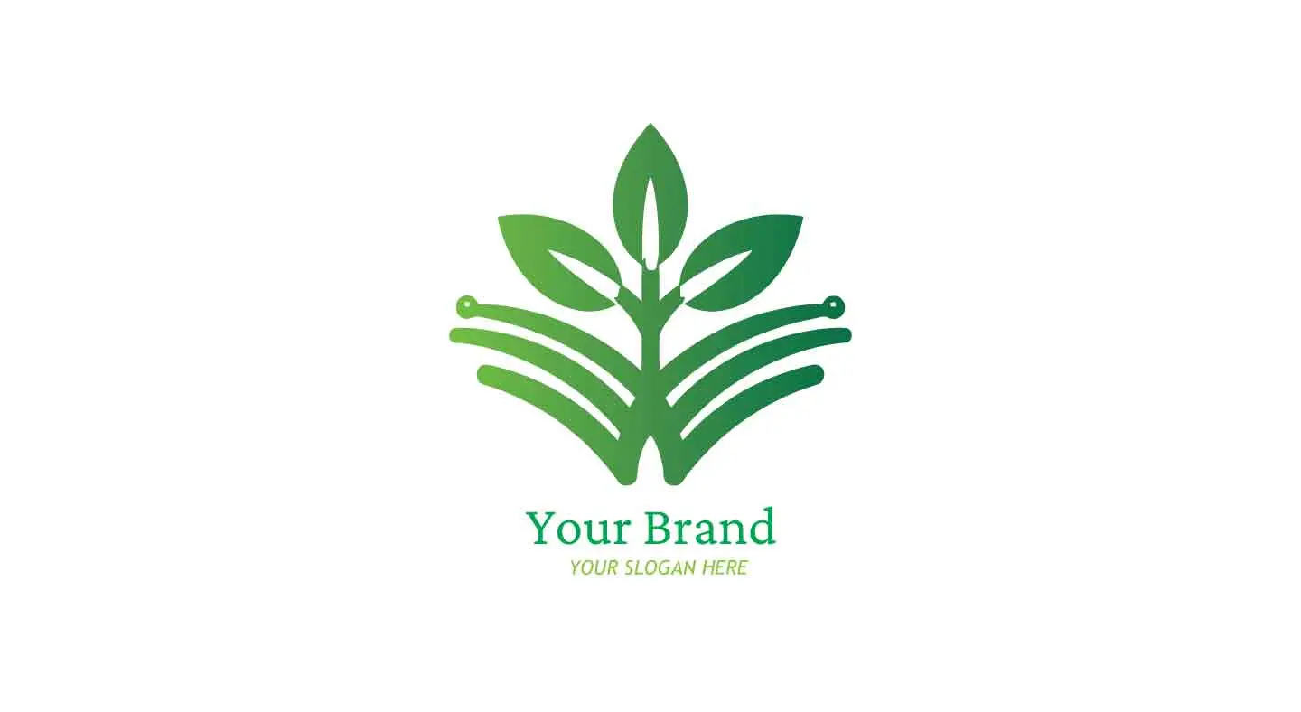 Modern Green Leaf Abstract Book Logo Design