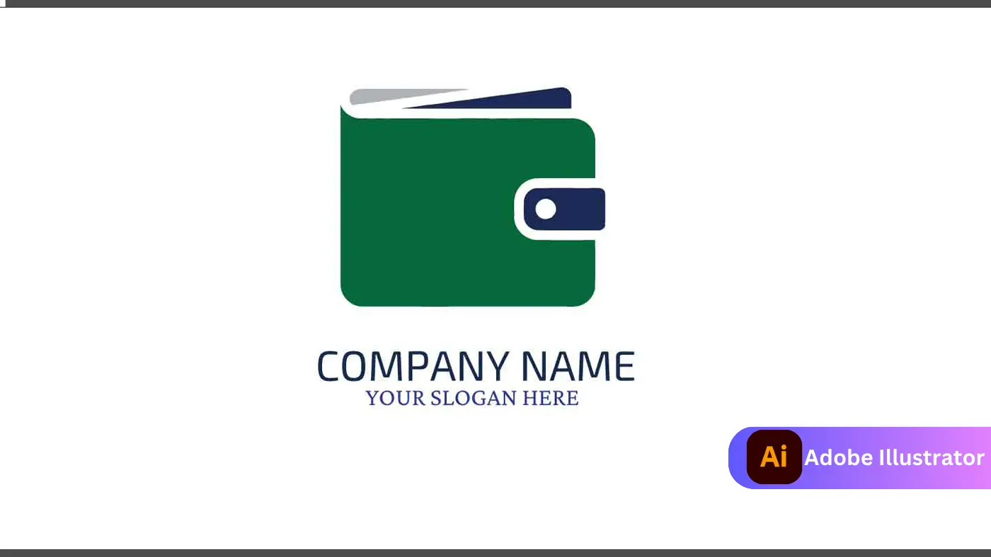 Minimalist Wallet Logo Design with Green Icon