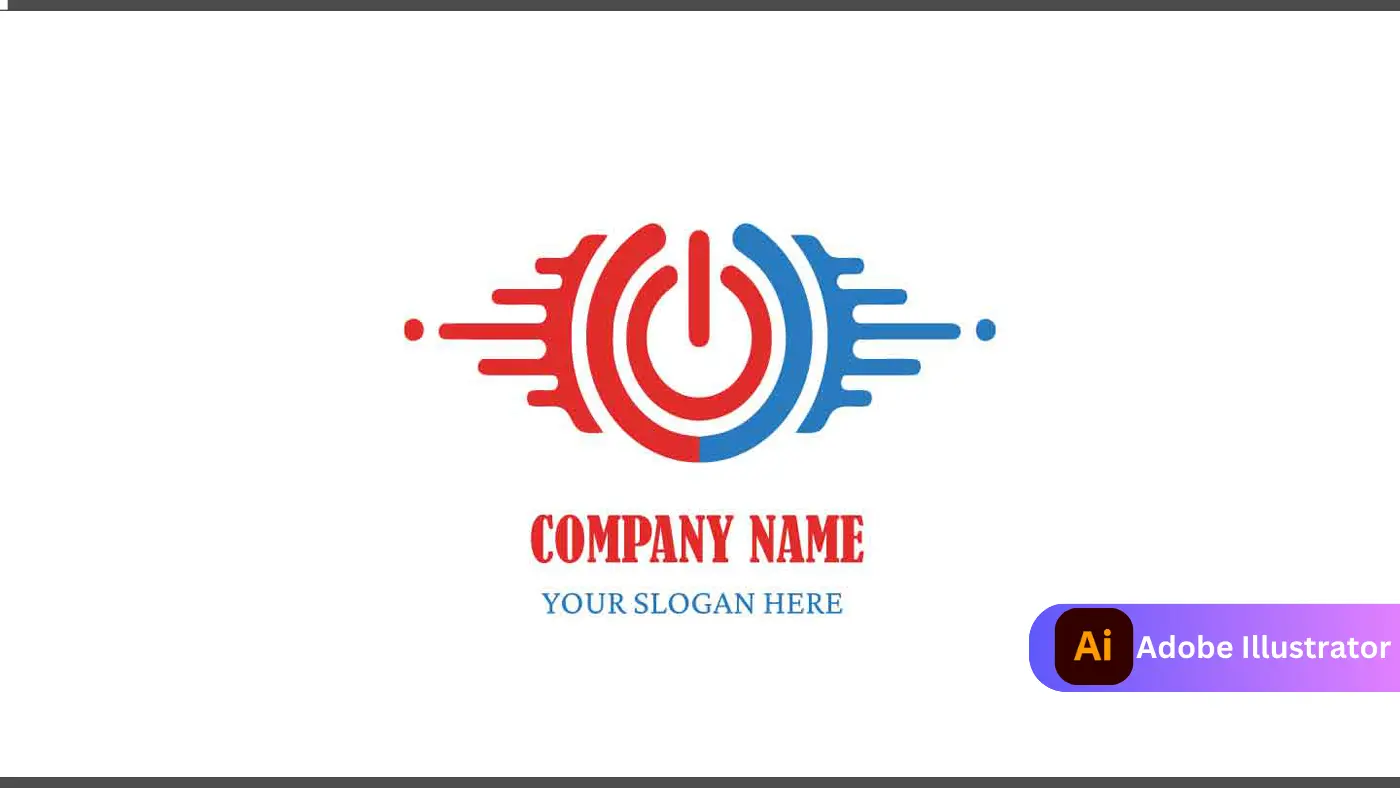 Dynamic Power Button Logo with Speed Lines