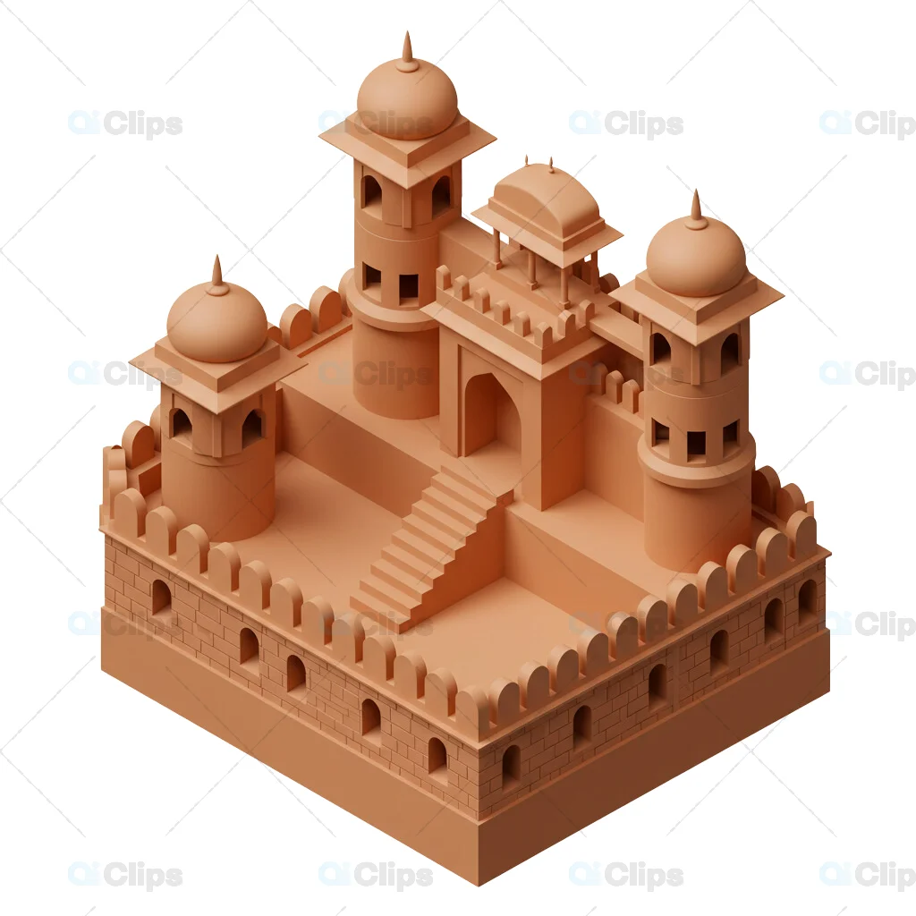 Indian Monument - 3D Isometric Render