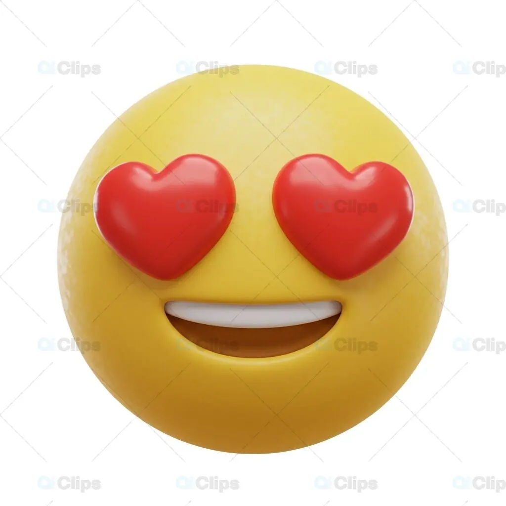Love-Heart Eyes Emoji - 3D Illustration