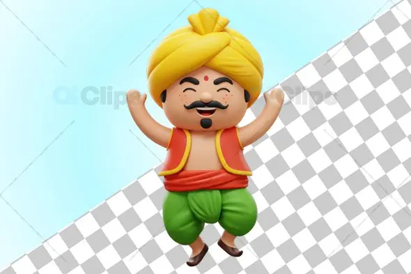Happy Indian Man in Traditional Turban