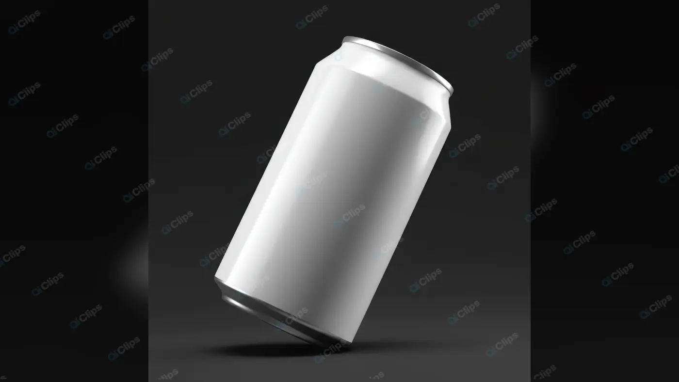 Minimalist Mockup of White Beverage Can on Dark Background