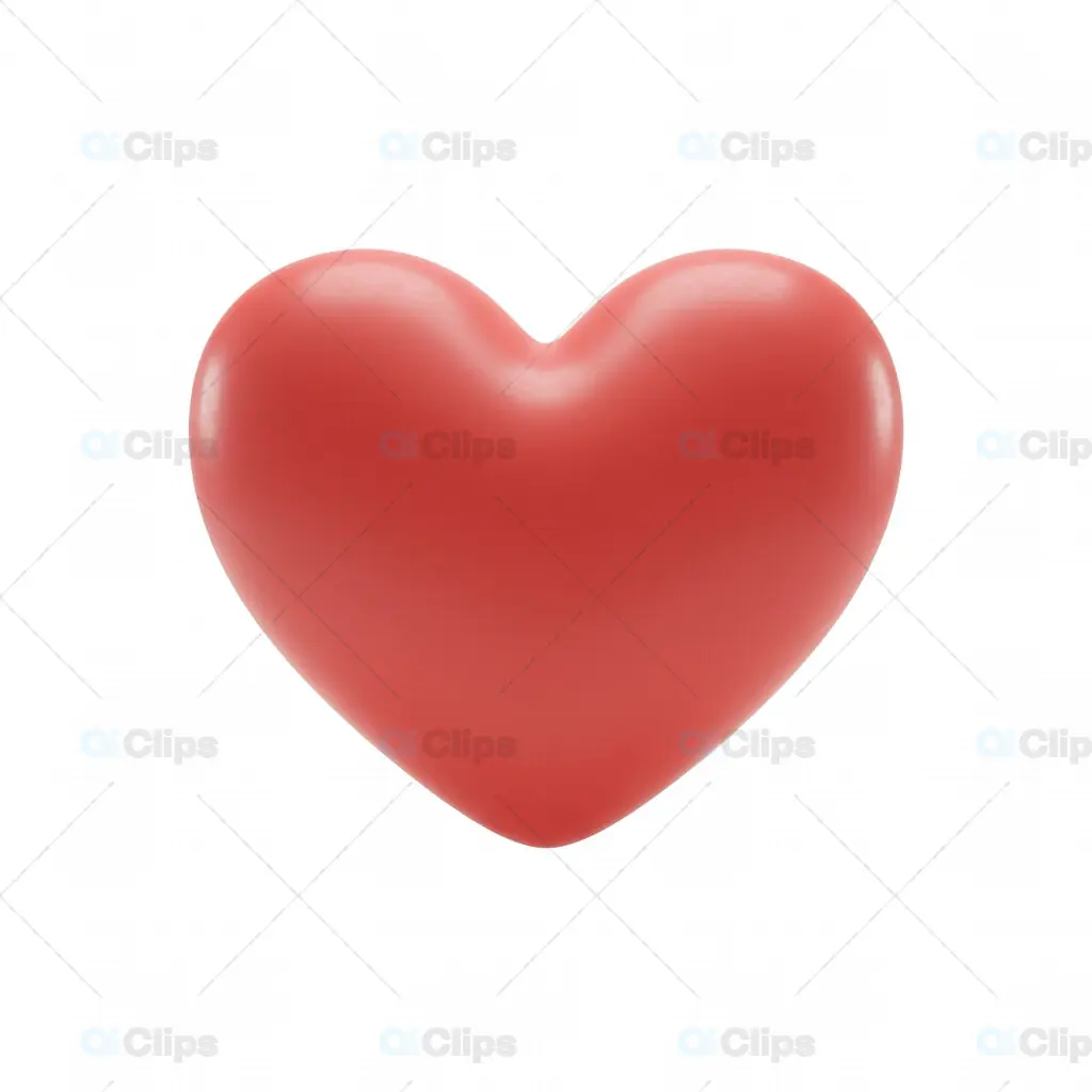 3D Red Heart Icon