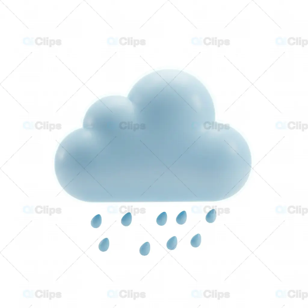 3D Rain Cloud Icon