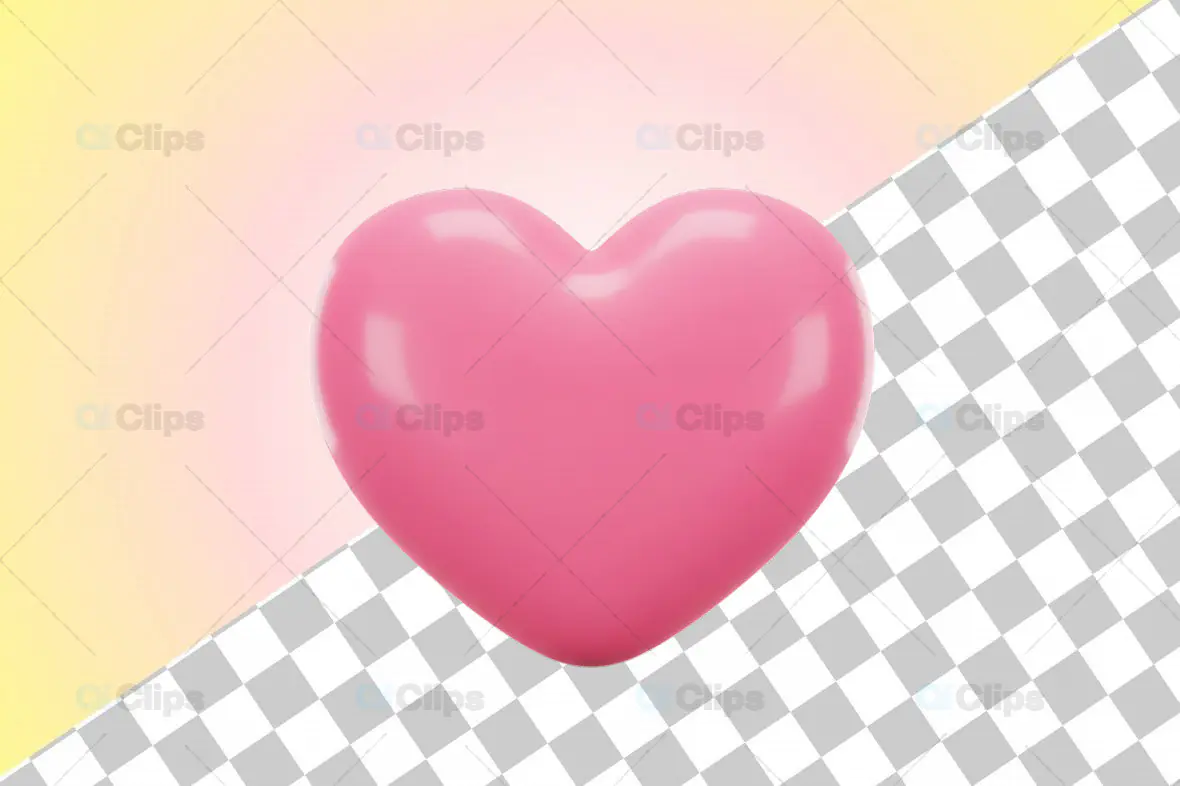 3D Pink Heart Icon