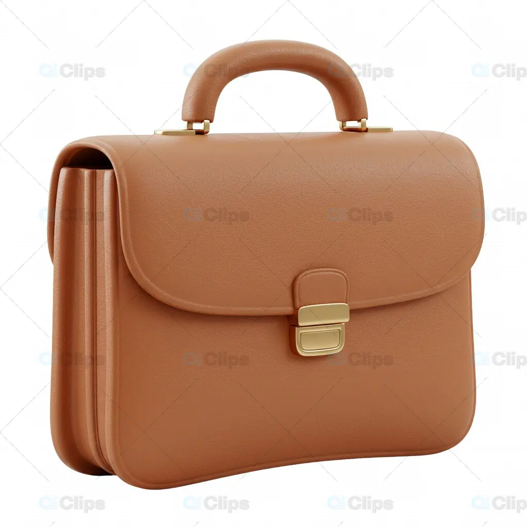 3D Leather Briefcase Icon