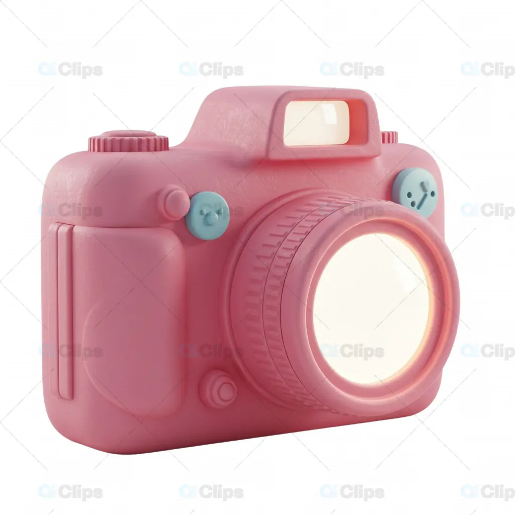 3D Pink Camera Icon