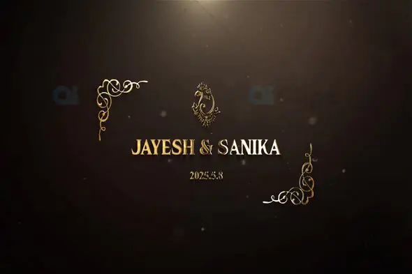 Golden Wedding Invitation Title Template