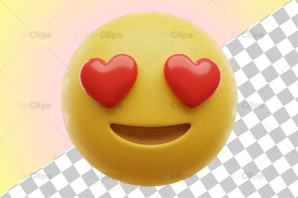 Smiling Heart Eyes Emoji - 3D Illustration