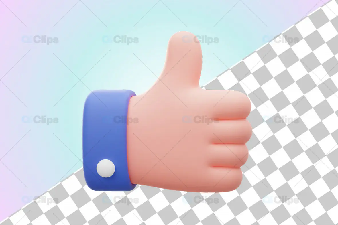 3D Minimal Thumbs Up Emoji Icon