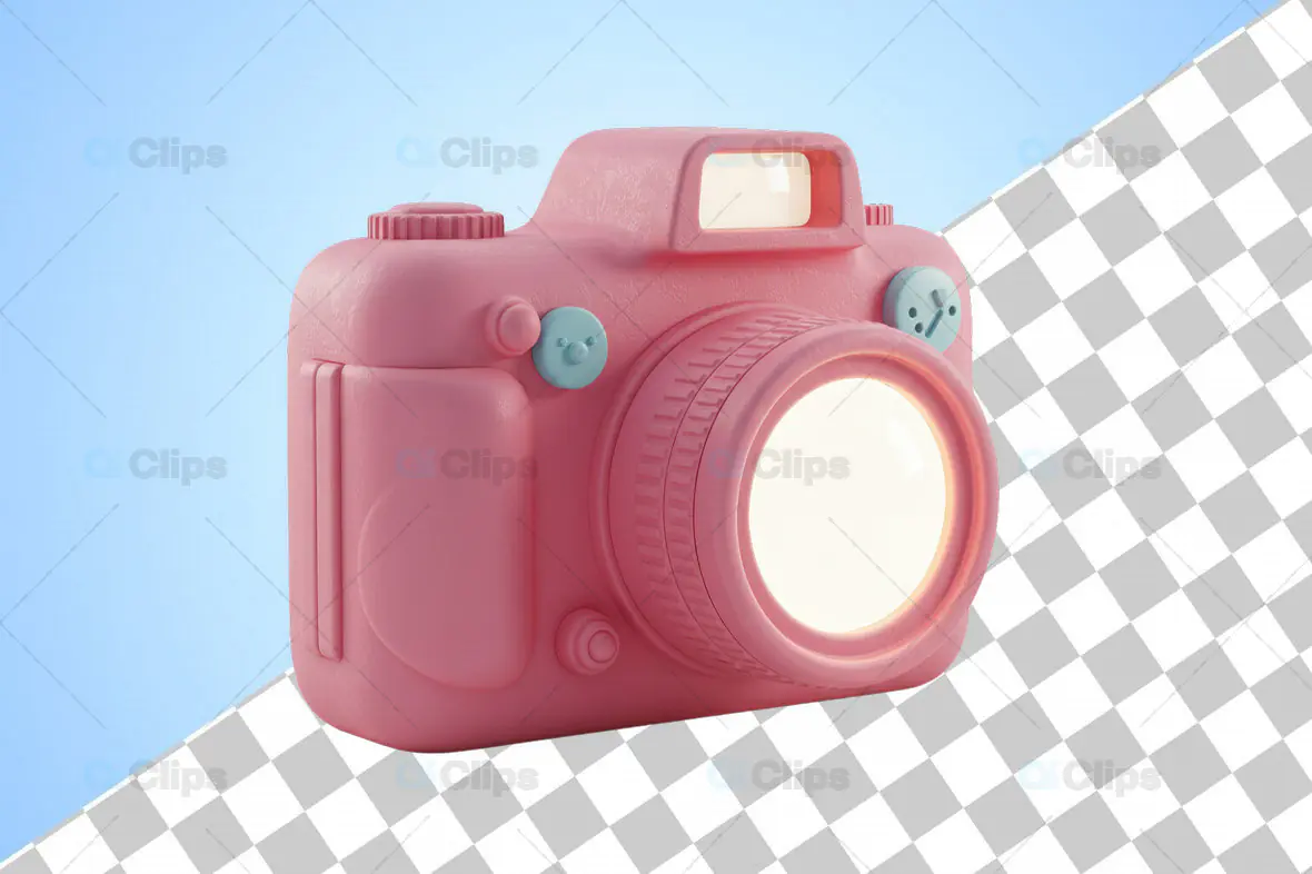 3D Pink Camera Icon