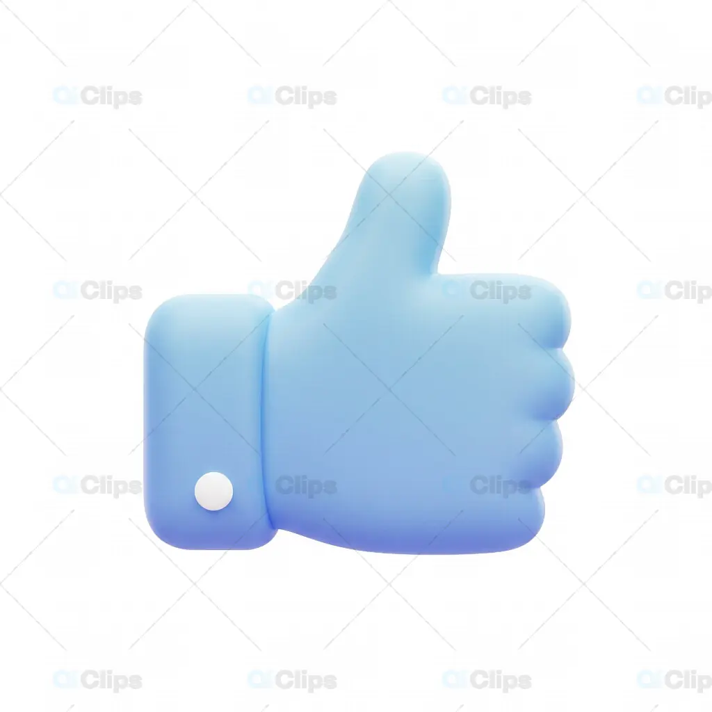 3D Blue "Thumbs Up" Approval Icon