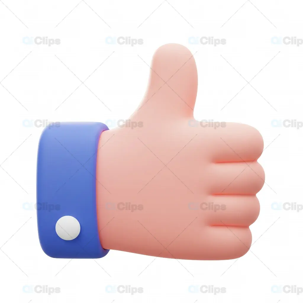 3D Minimal Thumbs Up Emoji Icon