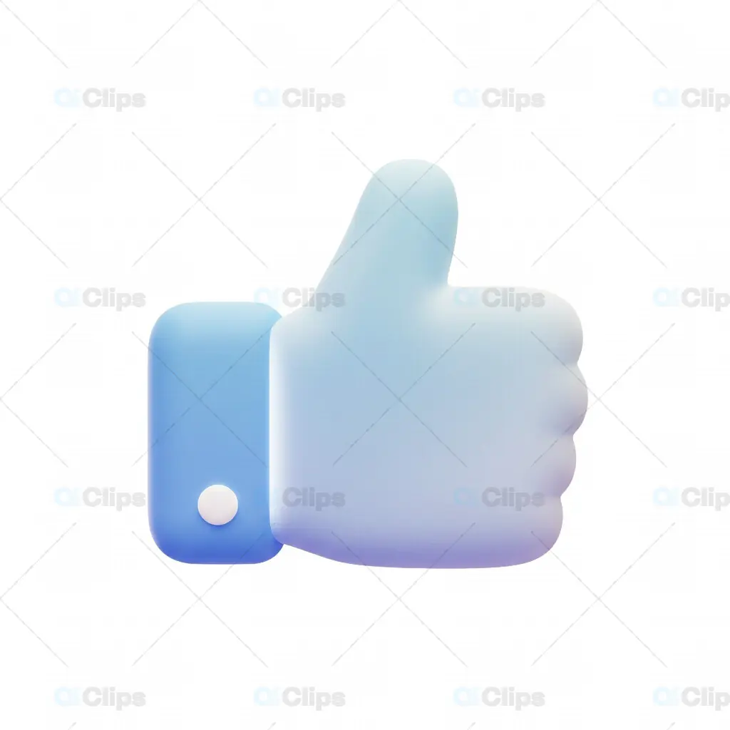 3D Gradient Thumbs Up Approval Icon