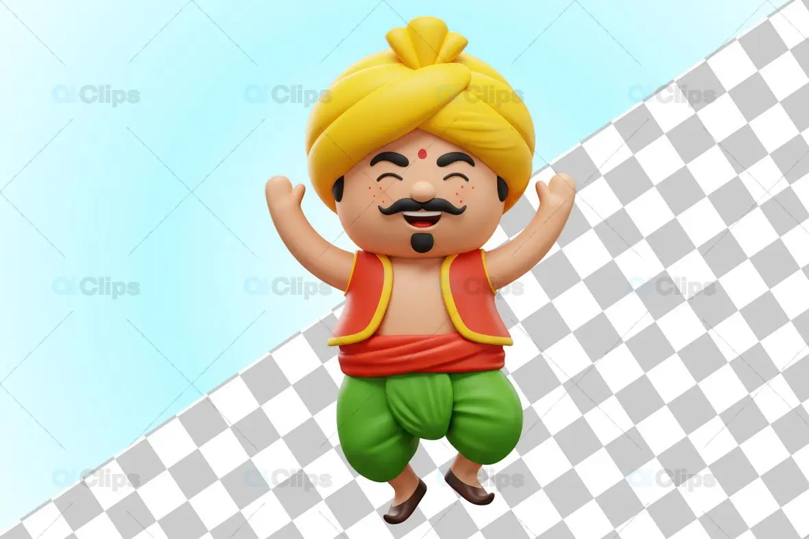 Happy Indian Man in Traditional Turban