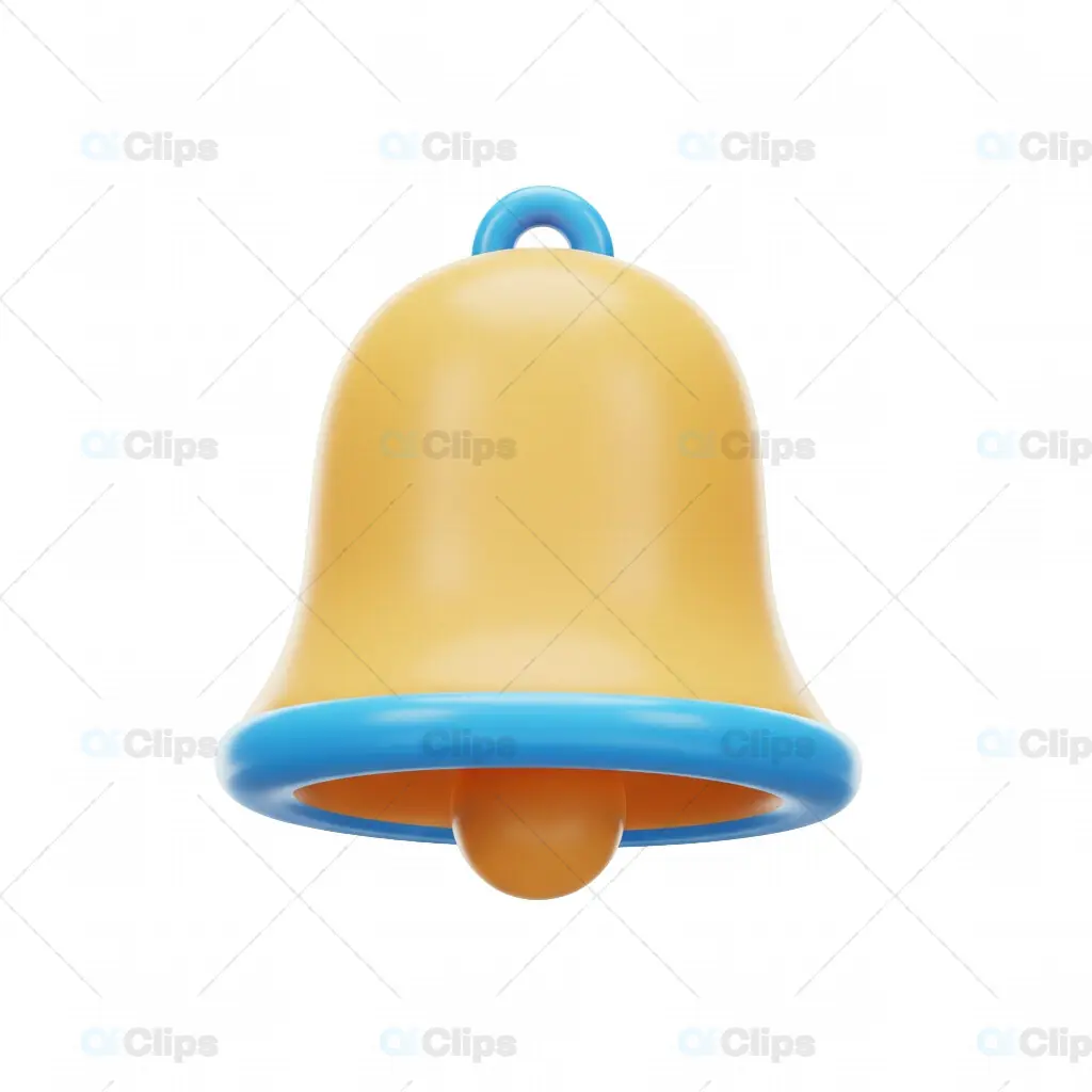 3D Notification Bell with Blue Accent