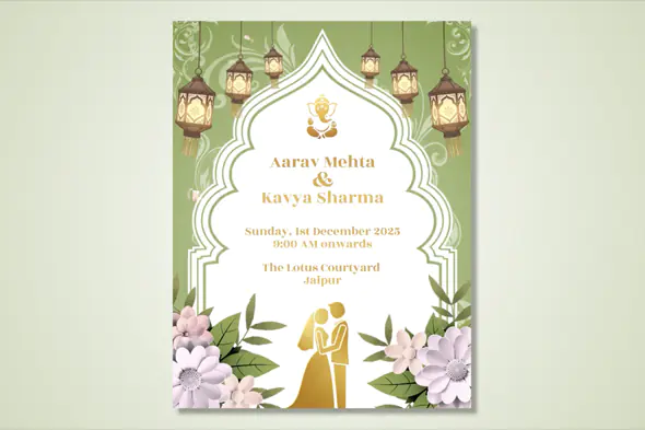 Indian Elegant Wedding Invitation Template
