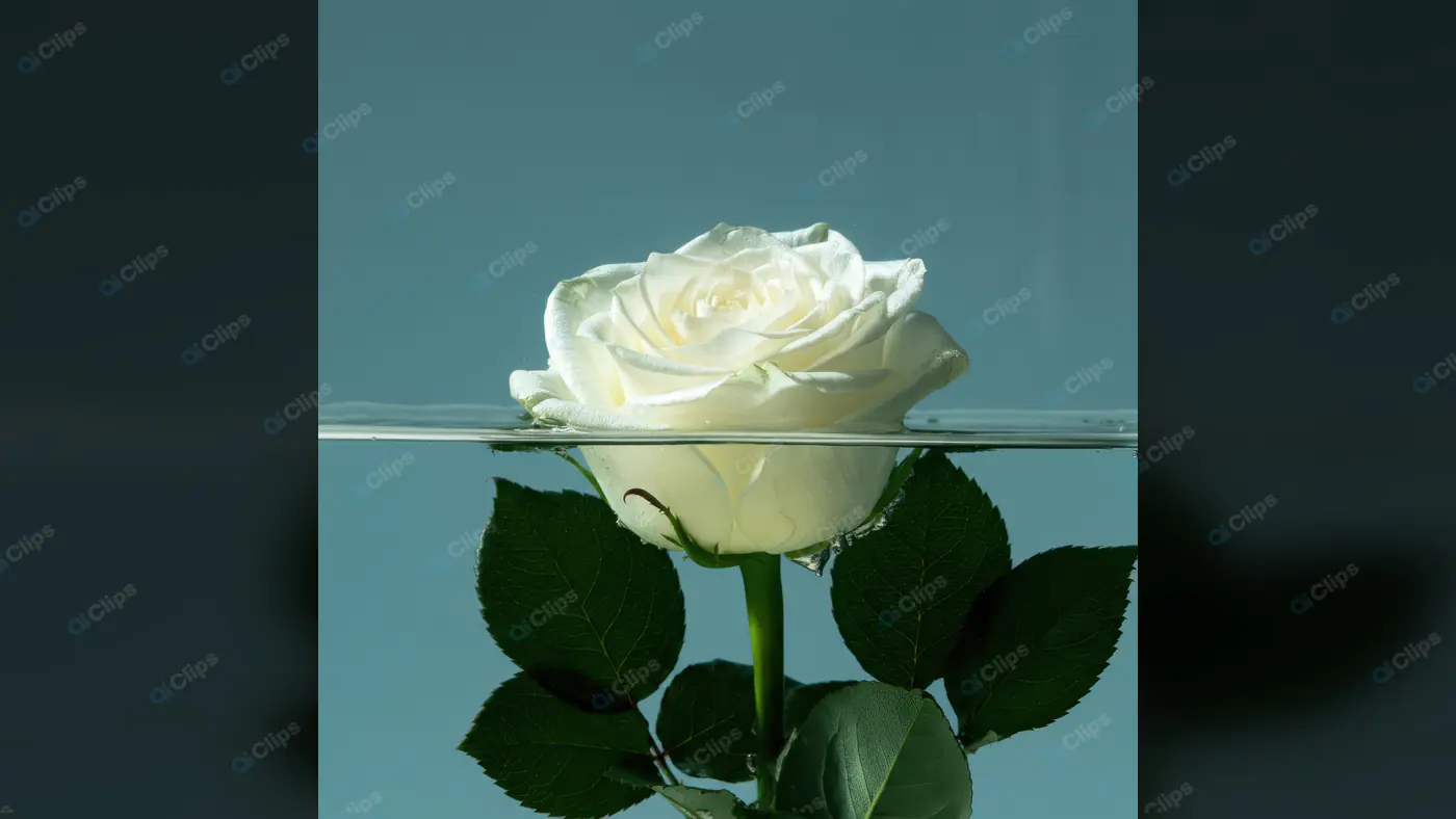 Elegant White Rose Floating in Water