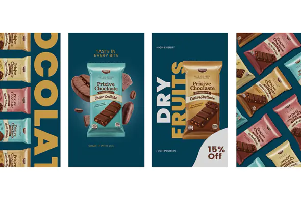 Enhanced Gourmet Chocolate Bar Ad Template