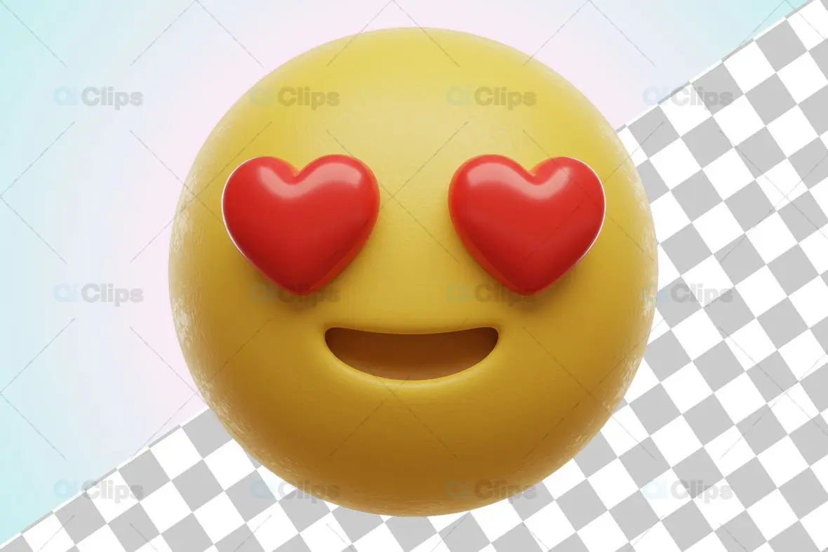 3D Heart Eyes Emoji - Love Expression