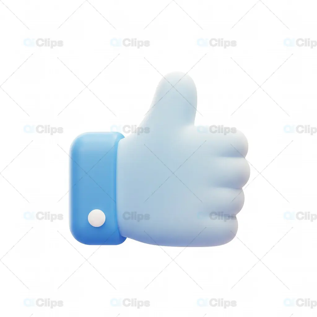 3D Blue Gradient Thumbs Up Icon